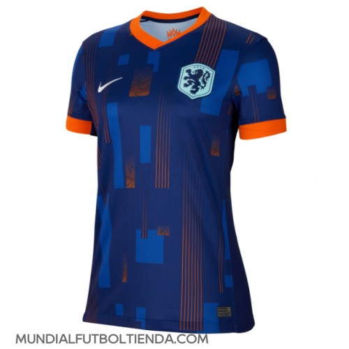 Camiseta Países Bajos Segunda Equipación Replica Eurocopa 2024 para mujer mangas cortas